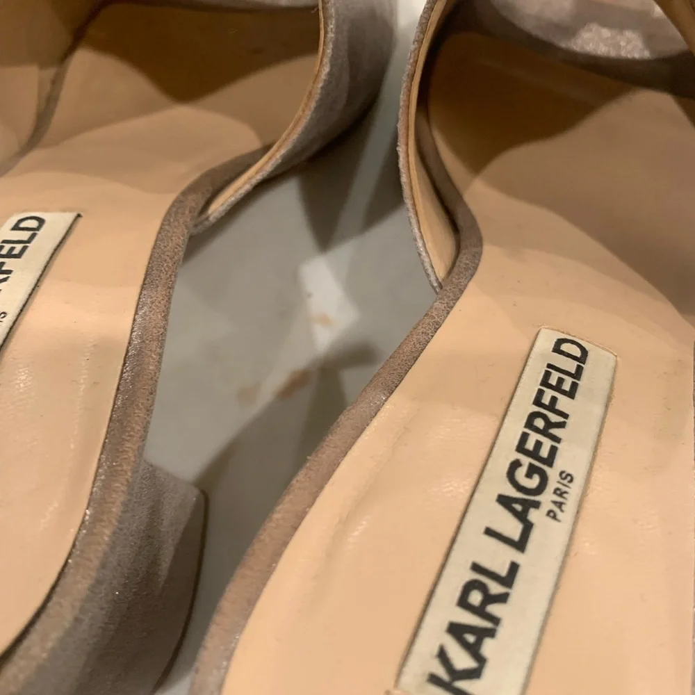 Pewter heeled mules by Karl Lagerfeld - Picture 8 of 10